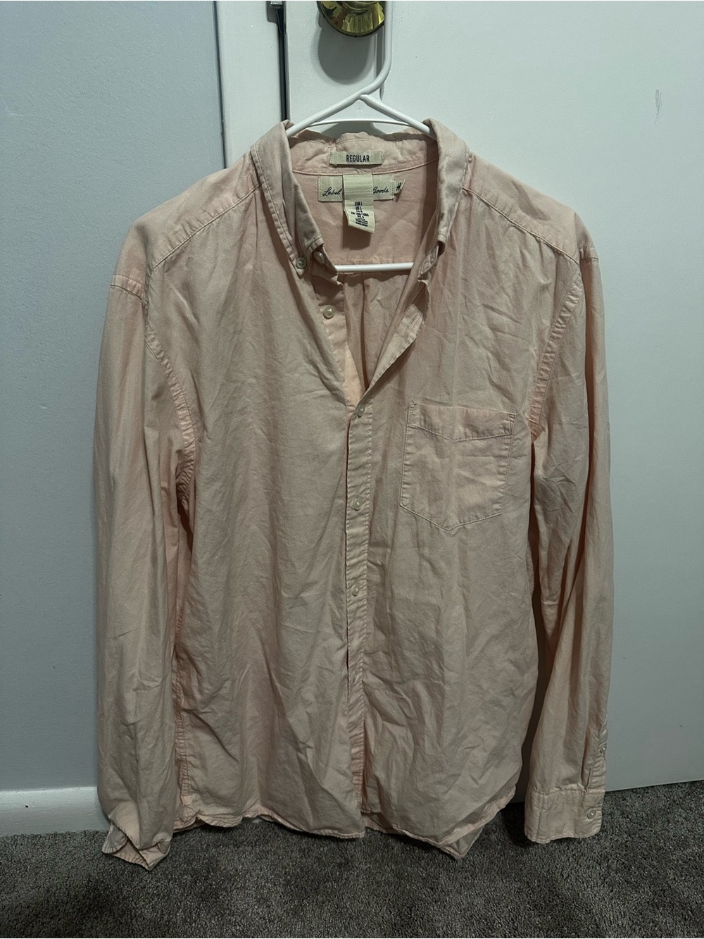 H&M Pale Pink Casual Button-Down Shirt